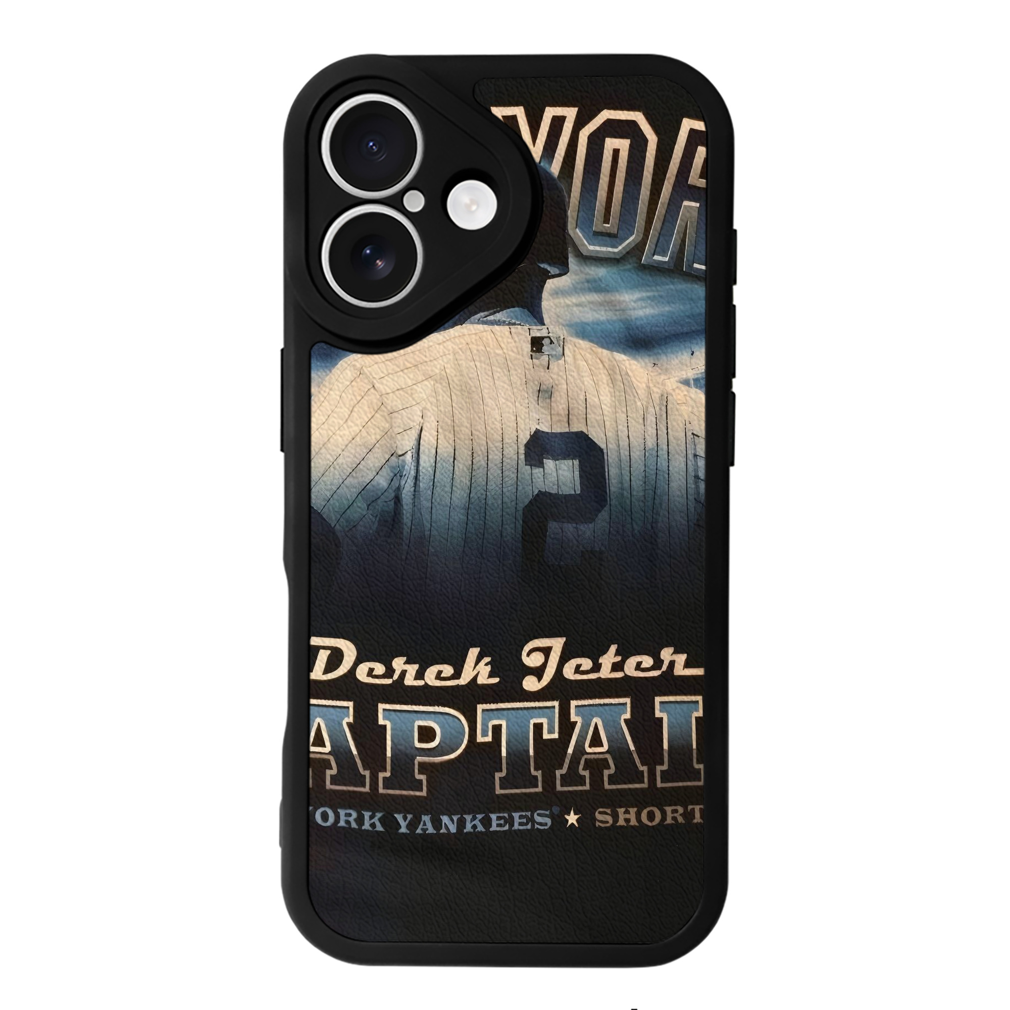 Derek Jeter 74 IPhone 16 Silicone Leather Case – UV Print, Lambskin Texture – Perfect Fit, Wireless Charging Compatible, Scratch Resistant, Precise Cutouts – Stylish Protection For IPhone 16